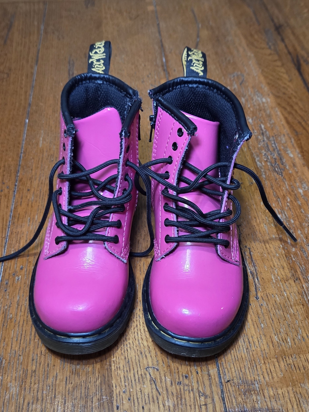 Dr. Martens Kids Bright Pink Lace-Up Boots